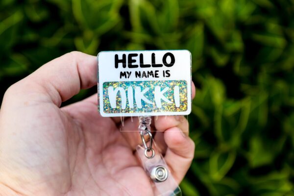 Hello my name is Badge Reel, ID Lanyard, Nurse Badge Reel, Teacher Badge Holder, Stocking Stuffer