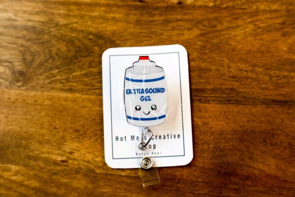 Sonographer Badge Reel, Ultrasound Gel Badge Reel, Funny badge reel, Stocking Stuffer, ultrasound tech, rdms gift