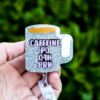 caffeine po q4h prn Coffee Cup Funny Badge Reel, Gift for Nurse, Nurse Retractable ID Holder, Interchangeable, Glitter Badge Reel