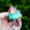 il_fullxfull.7314877196_hva1 Sarcastic 'This Is Fine' Dumpster Fire Retractable Badge Reel - Funny ID Holder Stocking Stuffer