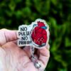 No Pulse no Problem ID Holder Cardiologist Badge Reel, Nurse Badge Reel, Retractable id Holder, Interchangeable