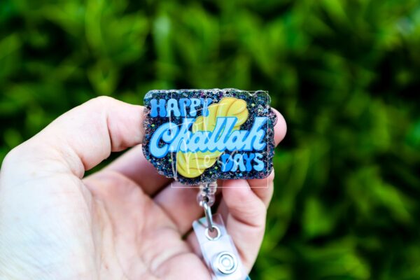 Happy Challah Days, Hanukkah Badge Reel, Nurse Badge Reel, Retractable ID Holder, Interchangeable, menorah, hanukkah gift