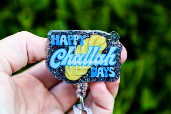 Happy Challah Days, Hanukkah Badge Reel, Nurse Badge Reel, Retractable ID Holder, Interchangeable, menorah, hanukkah gift