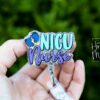 NICU Nurse Badge Reel, Glitter Badge Reel, Nurse ID Holder, Floral Badge Reel, Labor and Delivery Nurse