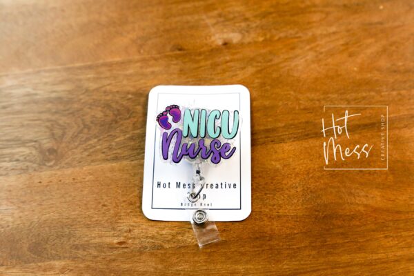 NICU Nurse Badge Reel, Glitter Badge Reel, Nurse ID Holder, Floral Badge Reel, Labor and Delivery Nurse