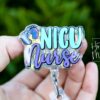 NICU Nurse Badge Reel, Glitter Badge Reel, Nurse ID Holder, Floral Badge Reel, Labor and Delivery Nurse