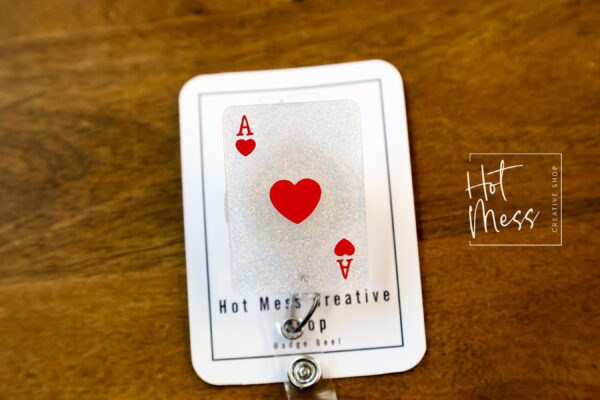 Paying Card Casino Badge Reel, Poker Pin, Interchangeable, ID Lanyard, las vegas, Stocking Stuffer