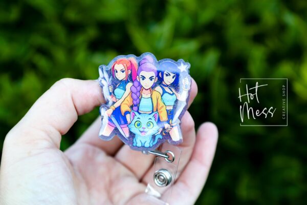 Demon Hunters Badge Reel: Retractable Anime ID Holder for Fans & Cosplay