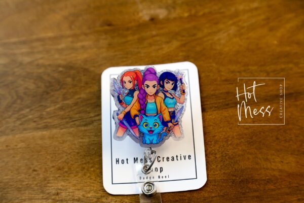 Demon Hunters Badge Reel: Retractable Anime ID Holder for Fans & Cosplay