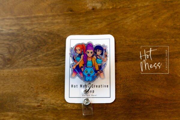 Demon Hunters Badge Reel: Retractable Anime ID Holder for Fans & Cosplay