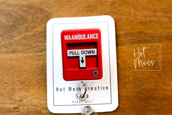 il_fullxfull.7347996373_849n Waambulance Badge Reel: Funny Fire Alarm Retractable ID Holder for Nurses & EMTs