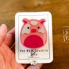 Pig Squish badge reel, Interchangeable Badge Reel, Teacher ID Holder, animal badge reel, Nurse Badge Holder, Stocking Stuffer