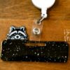 Raccoon Glitter Badge Topper, badge accessories. Nurse ID Accessory, Badge Buddy topper