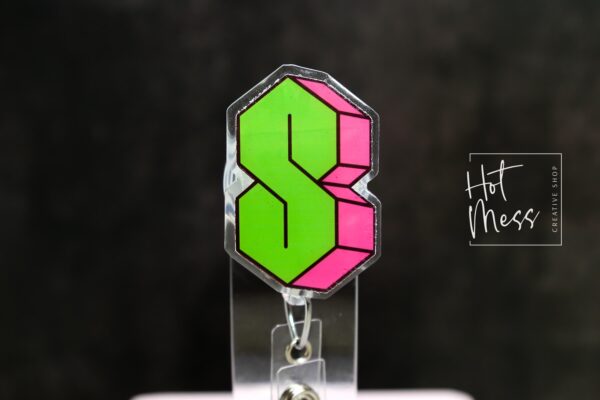 Graffiti s letter Badge Reel, 90's nostalgia Badge Reel, Retractable Badge Reel, Interchangeable Badge Reel