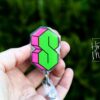 Graffiti s letter Badge Reel, 90's nostalgia Badge Reel, Retractable Badge Reel, Interchangeable Badge Reel