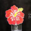 PINK Hibiscus Badge Reel, RN ID Holder, Retractable Acrylic Badge Reel, Nurse Gift, Teacher Lanyard, flower badge reel