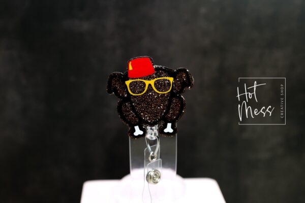 Friendsgiving Badge Reel, Thanksgiving Badge Reel, Turkey ID Holder, Interchangeable badge reel