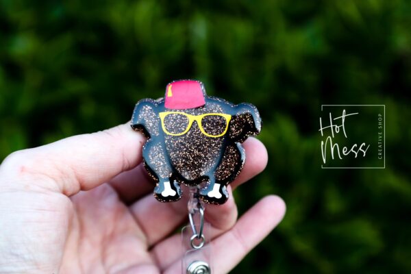Friendsgiving Badge Reel, Thanksgiving Badge Reel, Turkey ID Holder, Interchangeable badge reel