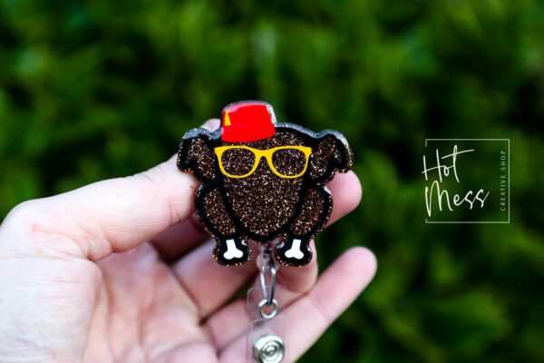 Friendsgiving Badge Reel, Thanksgiving Badge Reel, Turkey ID Holder, Interchangeable badge reel