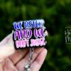 We Listen and we don't judge Badge Reel, Funny Nurse ID Holder, Retractable Badge Reel, Nurse Gift, Interchangeable Lanyard, Work Lanyard