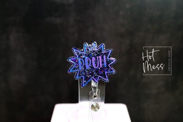 il_fullxfull.7358899910_idlu Bruh Badge Reel, Funny Badge reel, RN ID Holder, Retractable Acrylic Badge Reel, Nurse Gift, Night Shift, Office Worker