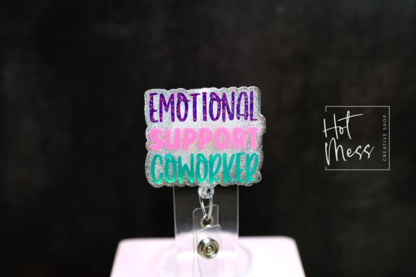 il_fullxfull.7358951788_gi78 Emotional Support Coworker, Nurse ID Holder, Funny Badge Reel, Coworker Gift, Stocking Stuffer