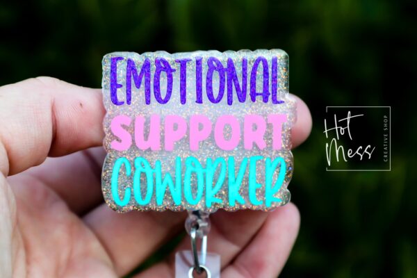 il_fullxfull.7358951808_te2s Emotional Support Coworker, Nurse ID Holder, Funny Badge Reel, Coworker Gift, Stocking Stuffer