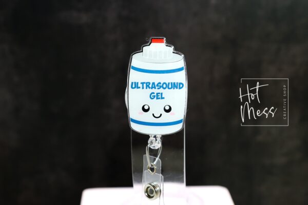 Sonographer Badge Reel, Ultrasound Gel Badge Reel, Funny badge reel, Stocking Stuffer, ultrasound tech, rdms gift