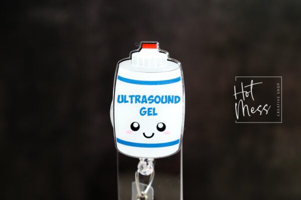 Sonographer Badge Reel, Ultrasound Gel Badge Reel, Funny badge reel, Stocking Stuffer, ultrasound tech, rdms gift