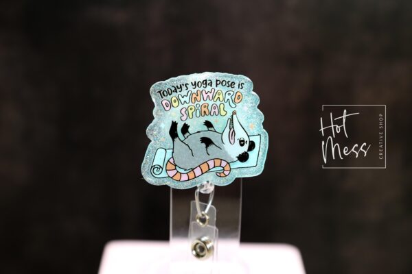 Downward Spiral, Funny Badge reel, ID Lanyard, Retractable Acrylic Badge Reel, Nurse Gift, Night Shift, dark humor gift, Stocking Stuffer