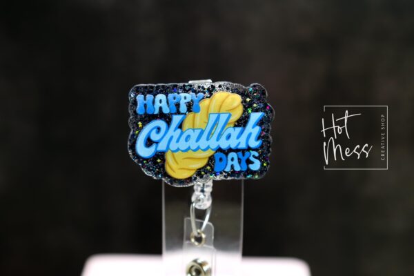 Happy Challah Days, Hanukkah Badge Reel, Nurse Badge Reel, Retractable ID Holder, Interchangeable, menorah, hanukkah gift