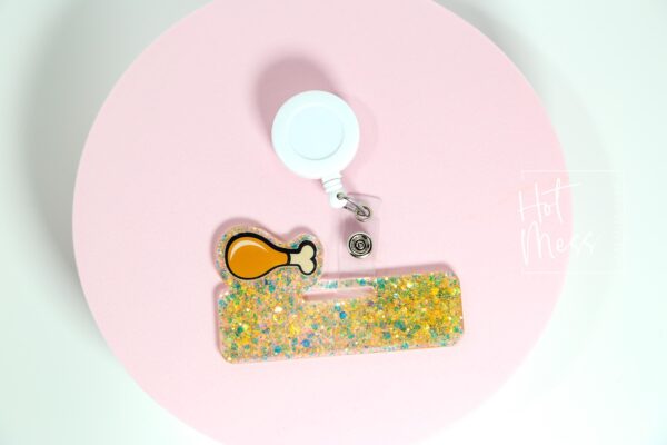 il_fullxfull.7359086542_fm7p Glitter Badge Topper, badge accessories. Nurse ID Accessory, Turkey Leg, Badge Buddy topper