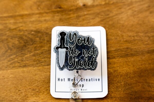 You do not Yield Badge Reel, Librarian Badge Reel, Retractable Badge Reel, Book Lovers, Booktok, TOG, Stocking Stuffer