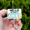 Hello my name is Badge Reel, ID Lanyard, Nurse Badge Reel, Teacher Badge Holder, Stocking Stuffer
