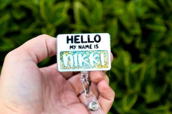 Hello my name is Badge Reel, ID Lanyard, Nurse Badge Reel, Teacher Badge Holder, Stocking Stuffer