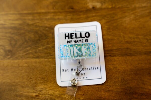 Hello my name is Badge Reel, ID Lanyard, Nurse Badge Reel, Teacher Badge Holder, Stocking Stuffer