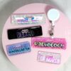 Glitter Custom Personalized Mini Badge Buddy, Hospital ID, Glitter Name Tag Flair