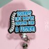 Funny Spinal Fusion Badge Reel: Retractable ID Holder for RN, Ortho, Medical Professionals