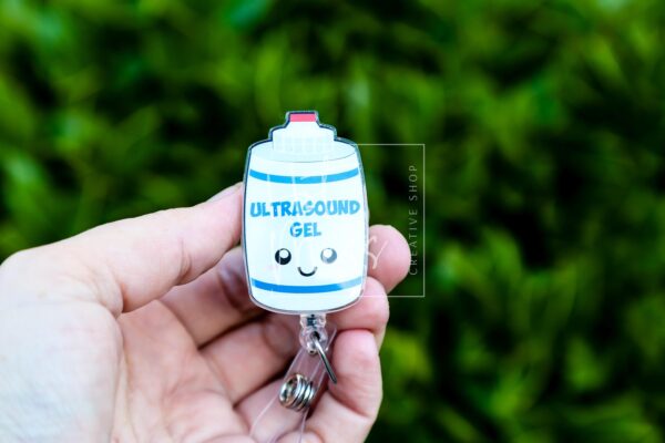 Sonographer Badge Reel, Ultrasound Gel Badge Reel, Funny badge reel, Stocking Stuffer, ultrasound tech, rdms gift