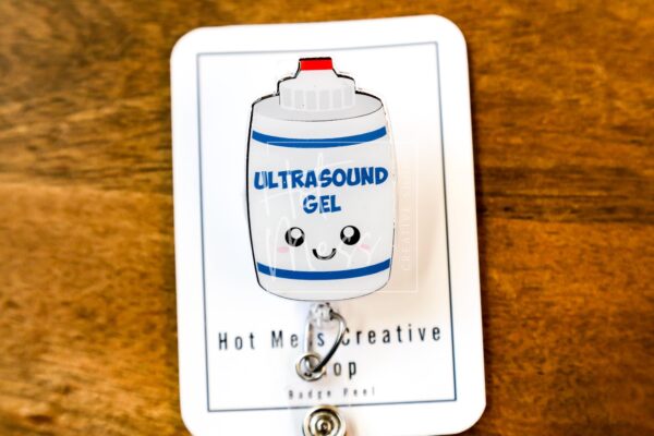 Sonographer Badge Reel, Ultrasound Gel Badge Reel, Funny badge reel, Stocking Stuffer, ultrasound tech, rdms gift