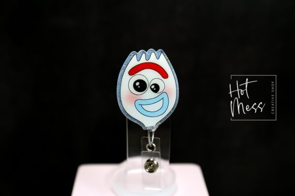 Funny Spork Badge Reel, RN id Holder, Retractable Acrylic Badge Reel, Nurse Gift, Funny Badge Reel, PEDS Nurse