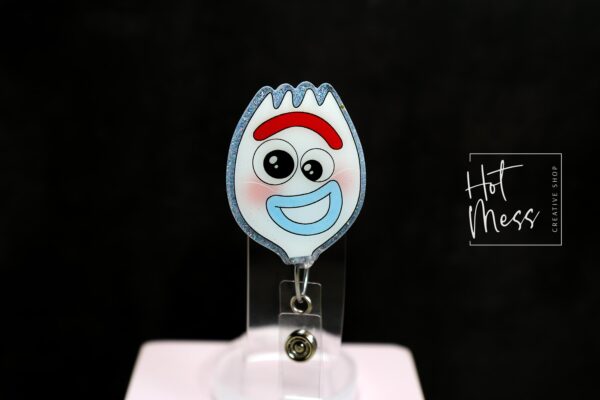 Funny Spork Badge Reel, RN id Holder, Retractable Acrylic Badge Reel, Nurse Gift, Funny Badge Reel, PEDS Nurse