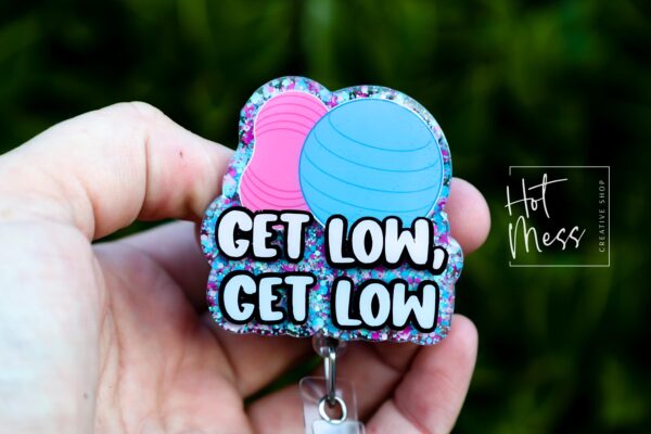 Labor and Delivery Badge Reel, Get Low Badge Reel, Retractable Badge Reel, Interchangeable Badge, L&D, Peanut Ball