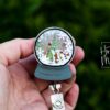 Snow globe Badge Reel, 3d Snowglobe Christmas Badge Reel, Nurse Badge Reel, Retractable ID Holder, Glitter Badge Reel, Winter ID Holder