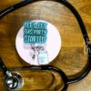 Witty Labor & Delivery Nurse Badge Reel - Let's get this party started, Pitocin Retractable, Interchangeable, Glitter Customizable ID Holder