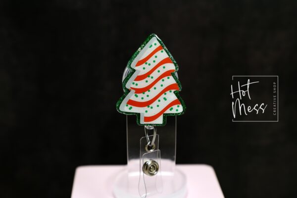 il_fullxfull.7363191250_l25x Green Christmas Tree Badge Reel, Christmas Badge Reel, Funny Badge Reel, Retractable ID Holder, Interchangeable, Glitter Badge Reel