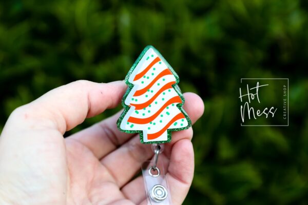 il_fullxfull.7363191262_gcqd Green Christmas Tree Badge Reel, Christmas Badge Reel, Funny Badge Reel, Retractable ID Holder, Interchangeable, Glitter Badge Reel