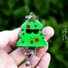 il_fullxfull.7363205112_9t73 Cute Christmas Tree Badge Reel, Christmas Tree Badge Reel, Funny Badge Reel, Retractable ID Holder, Interchangeable, Glitter Badge Reel