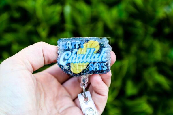 Happy Challah Days, Hanukkah Badge Reel, Nurse Badge Reel, Retractable ID Holder, Interchangeable, menorah, hanukkah gift