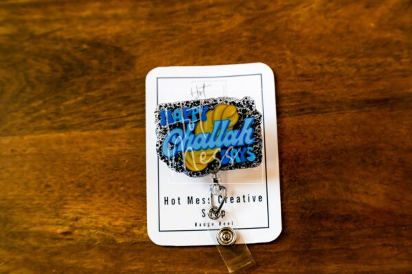 Happy Challah Days, Hanukkah Badge Reel, Nurse Badge Reel, Retractable ID Holder, Interchangeable, menorah, hanukkah gift